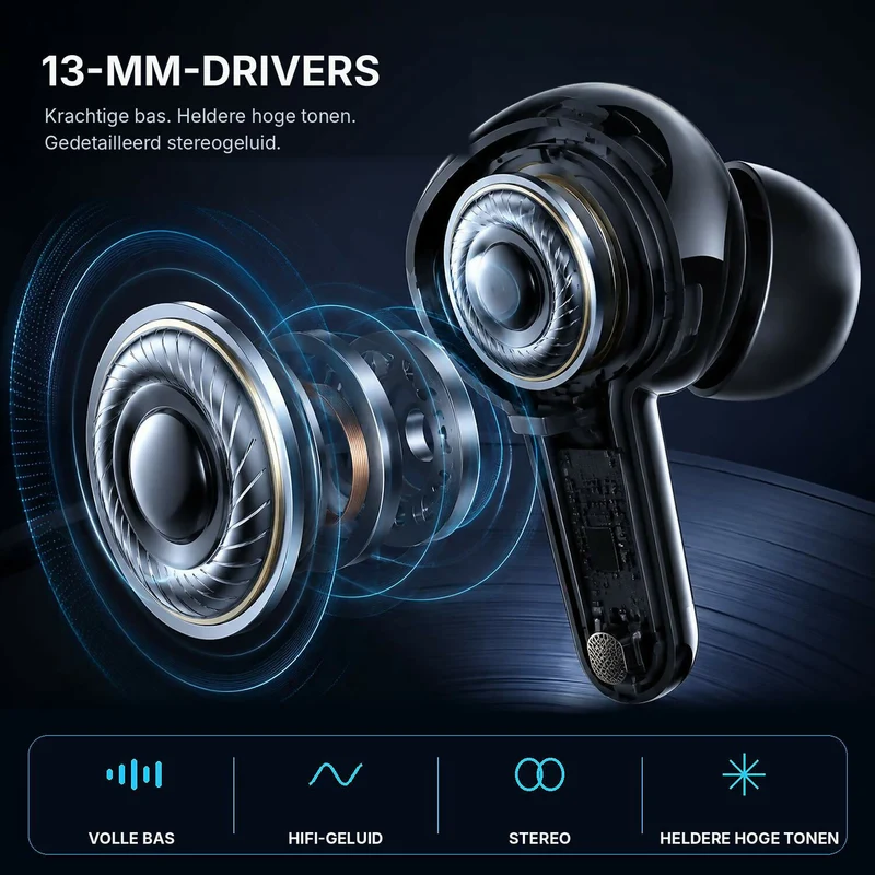 Oryzom AirBeat Ultra – Draadloze in-ear oordopjes met stereogeluid voor een meeslepende luisterervaring