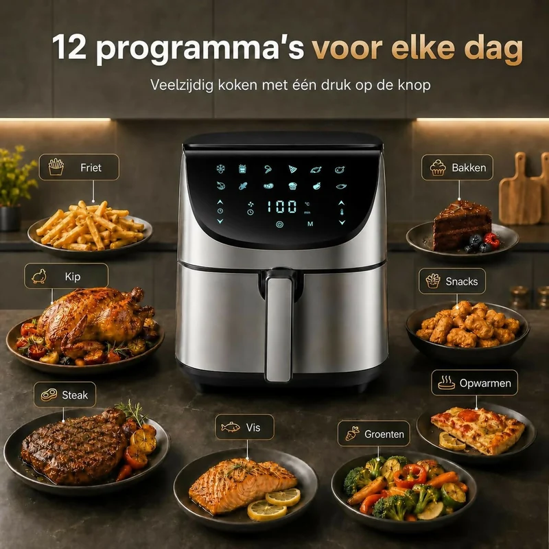 Oryzom AirCrisp Pro - 360° heteluchttechnologie met 1700 W voor snelle en gezonde maaltijden