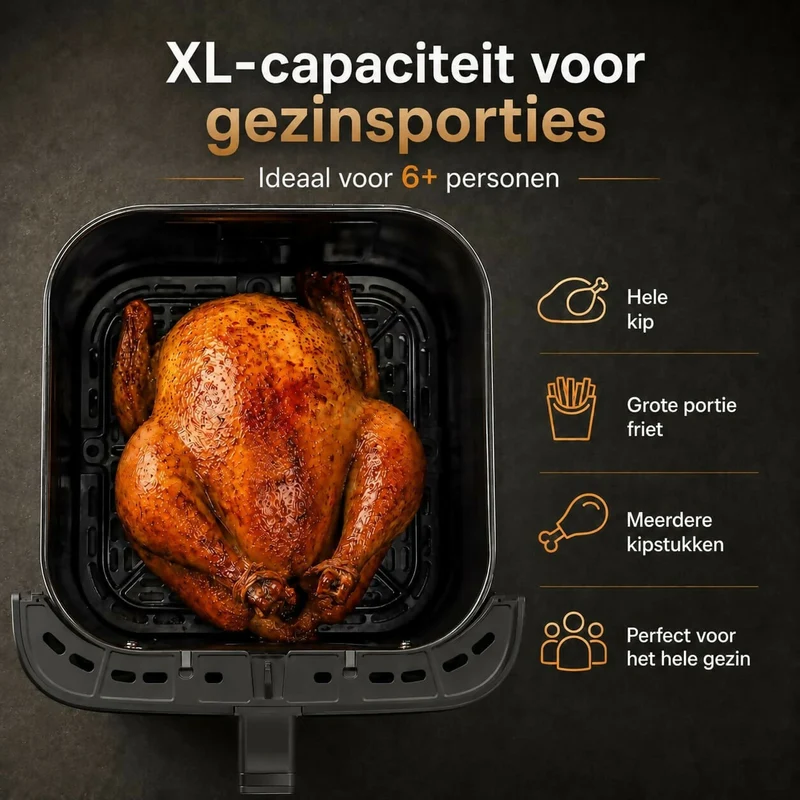 Oryzom AirCrisp Pro - 360° heteluchttechnologie met 1700 W voor snelle en gezonde maaltijden