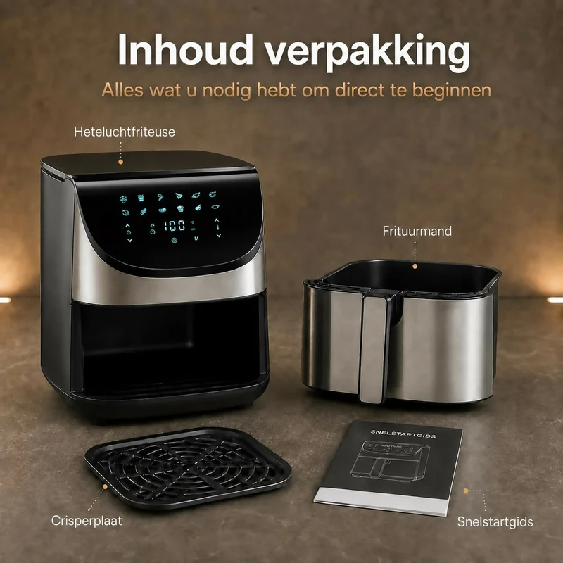 Oryzom AirCrisp Pro - 360° heteluchttechnologie met 1700 W voor snelle en gezonde maaltijden