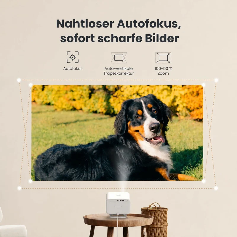 VisionBeam L2 Plus - Heimkino-Beamer mit 4K-Unterstützung und Autofokus für flexible Unterhaltung zu Hause