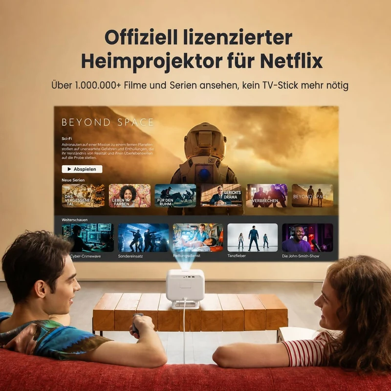 VisionBeam L2 Plus - Heimkino-Beamer mit 4K-Unterstützung und Autofokus für flexible Unterhaltung zu Hause