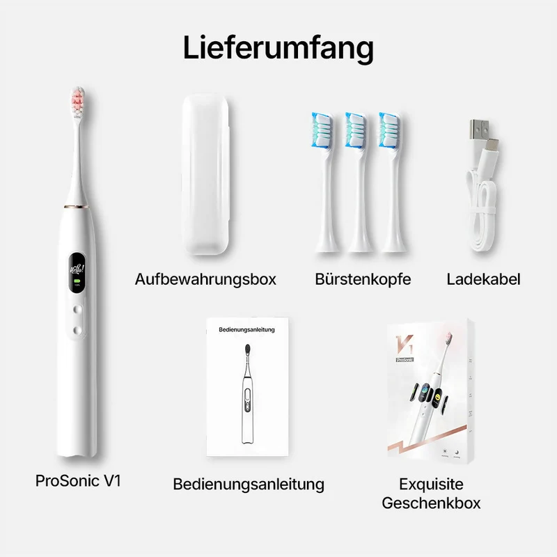 Oryzom ProSonic V1 — Professionelle Zahnreinigung mit Schalltechnologie für glattere Zähne und optimale Mundhygiene