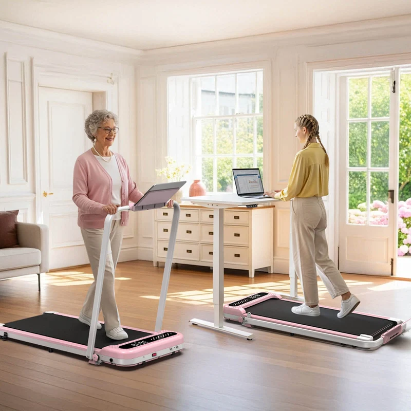 TM037 Walking Pad Laufband mit Bosch® Motor, klappbar & mit Steigung – Rosa