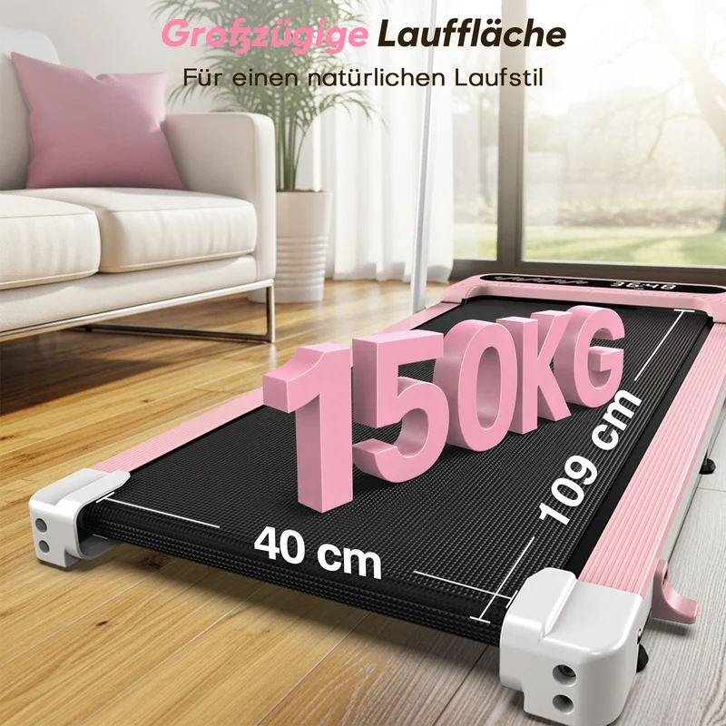 TM037 Walking Pad Laufband mit Bosch® Motor, klappbar & mit Steigung – Rosa