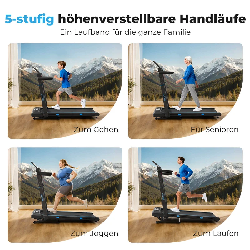 TM032 Laufband mit Bosch® Motor, höhenverstellbar & mit 10 % Auto-Steigung