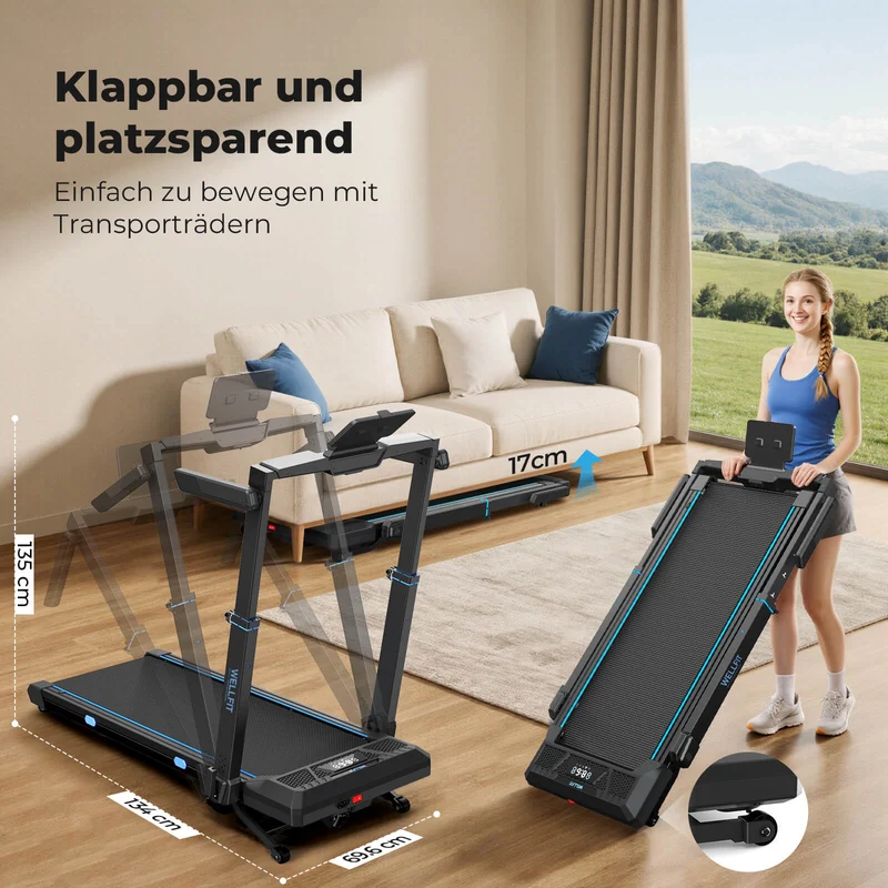TM032 Laufband mit Bosch® Motor, höhenverstellbar & mit 10 % Auto-Steigung