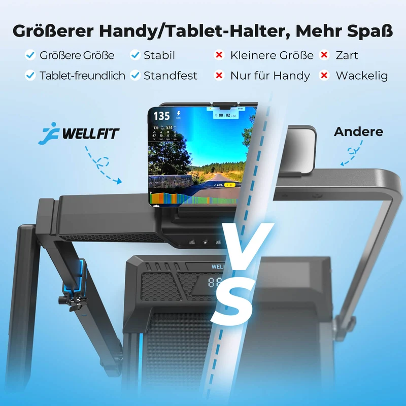 TM032 Laufband mit Bosch® Motor, höhenverstellbar & mit 10 % Auto-Steigung
