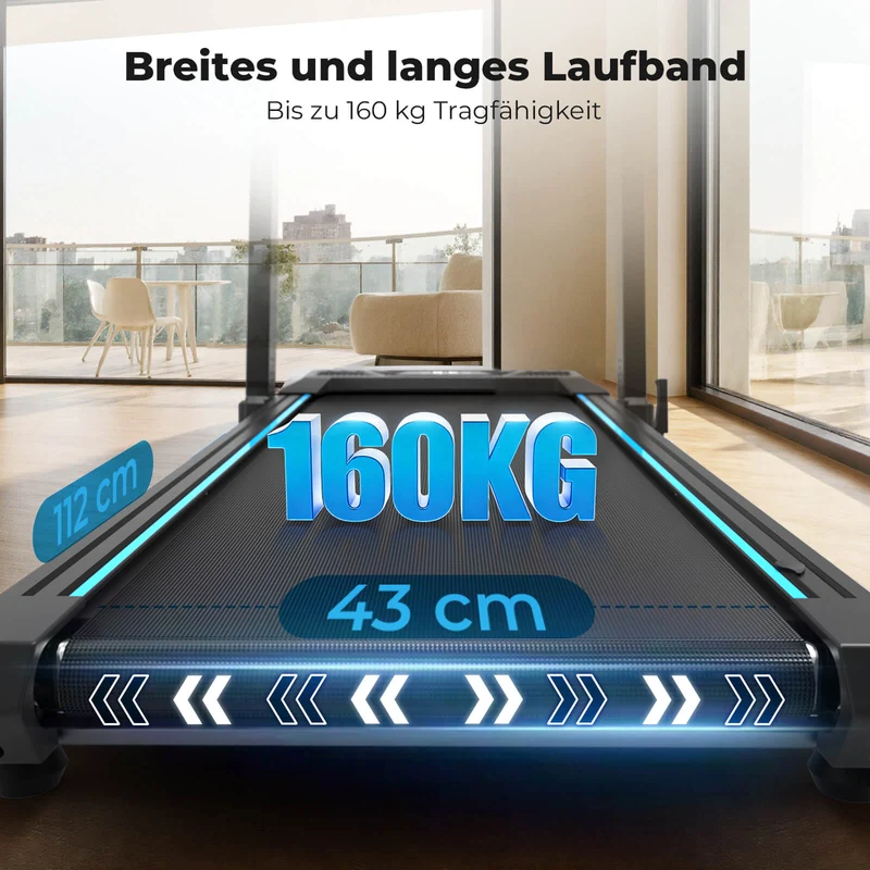 TM032 Laufband mit Bosch® Motor, höhenverstellbar & mit 10 % Auto-Steigung