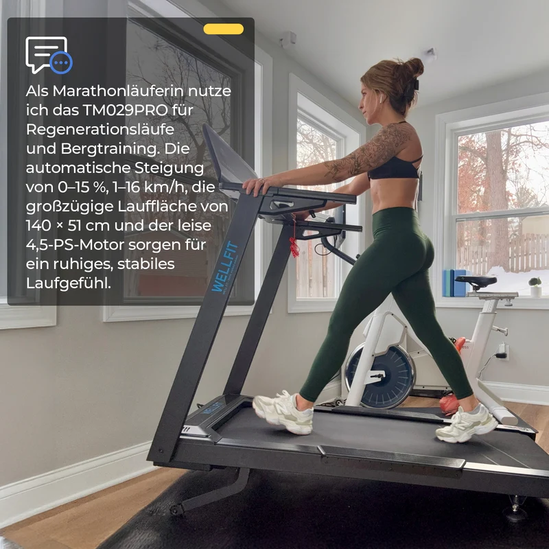 TM029 Pro Laufband mit Bosch® Motor – Vorbestellung | 15 % Auto-Steigung & 227 kg Tragfähigkeit
