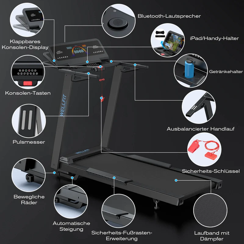 TM029 Pro Laufband mit Bosch® Motor – Vorbestellung | 15 % Auto-Steigung & 227 kg Tragfähigkeit