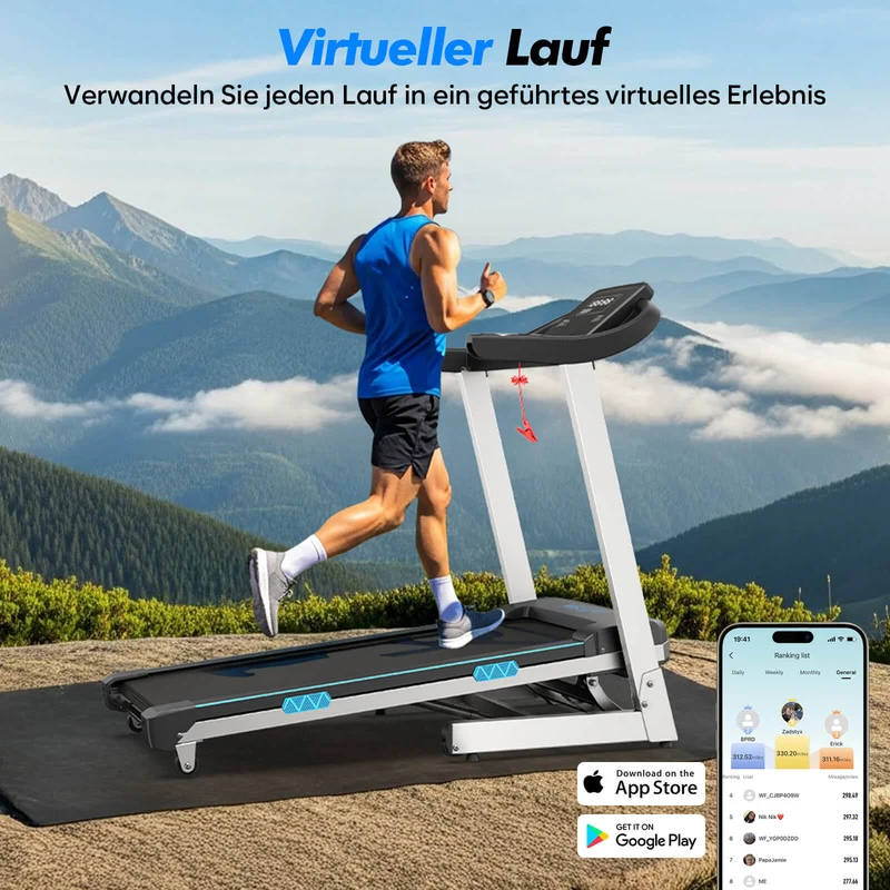 TM007 Laufband mit Bosch® Motor – Vorbestellung | Klappbar, 15 % Auto-Steigung & bis 200 kg belastbar