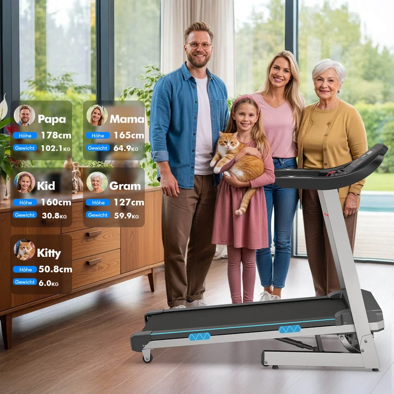 TM007 Laufband mit Bosch® Motor – Vorbestellung | Klappbar, 15 % Auto-Steigung & bis 200 kg belastbar