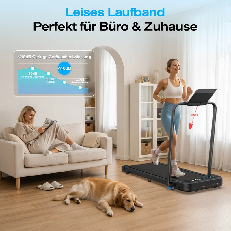 TM037 Laufband mit Bosch® Motor, klappbar & mit Steigung für Zuhause
