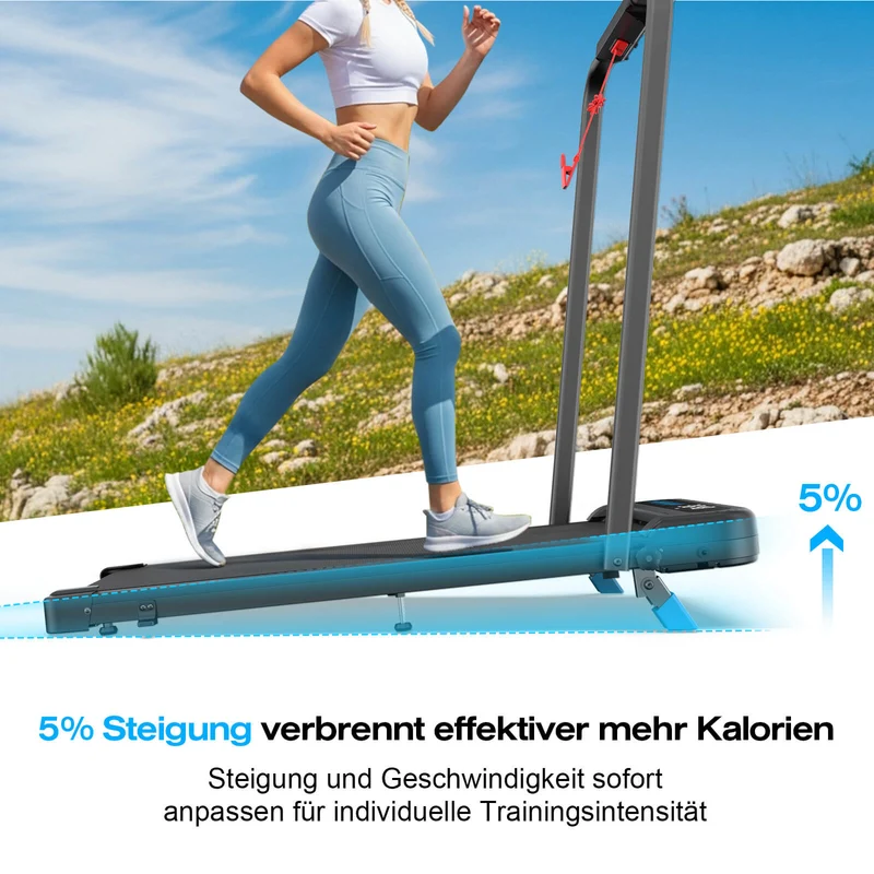 TM037 Laufband mit Bosch® Motor, klappbar & mit Steigung für Zuhause