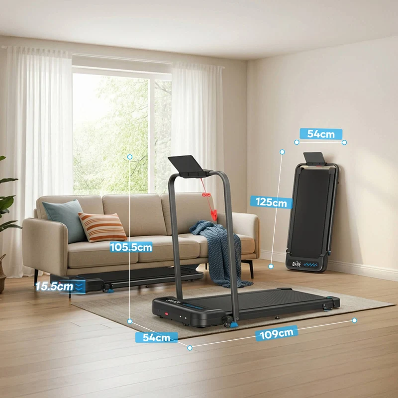 TM037 Laufband mit Bosch® Motor, klappbar & mit Steigung für Zuhause
