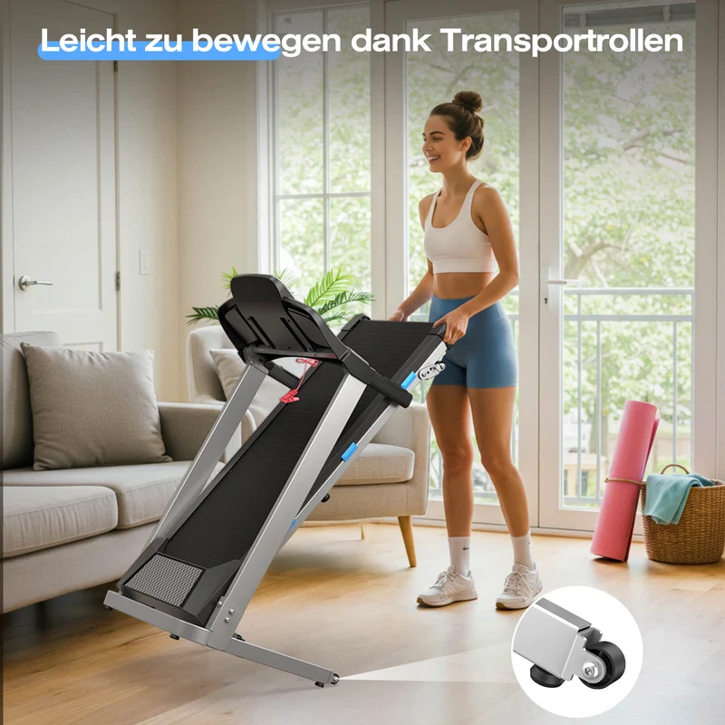 TM015 Laufband mit Bosch® Motor, klappbar, mit Steigung & Haltegriffen – bis 180 kg belastbar