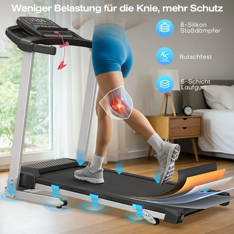 TM015 Laufband mit Bosch® Motor, klappbar, mit Steigung & Haltegriffen – bis 180 kg belastbar
