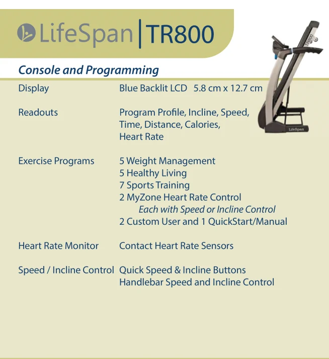 LifeSpan Fitness Treadmill TR800 - OPEN BOX OFFER!