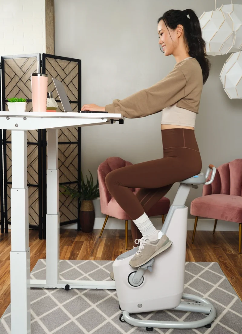LifeSpan Ampera Under Desk Bike - Glacier White