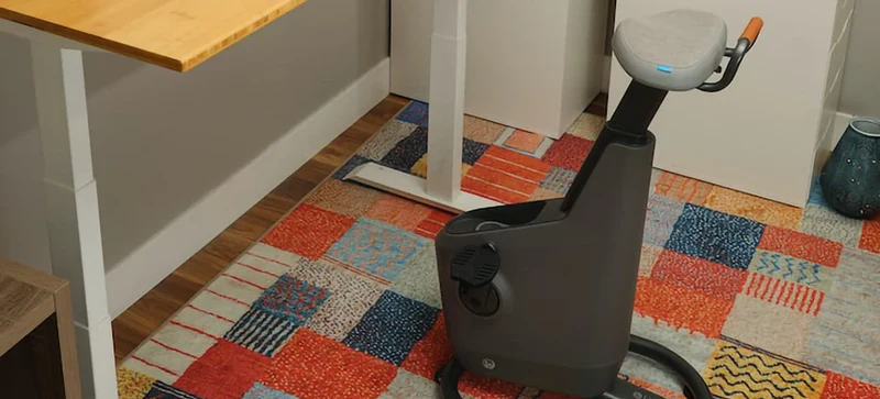 LifeSpan Ampera Bike Desk Space Grey with Standing Desk