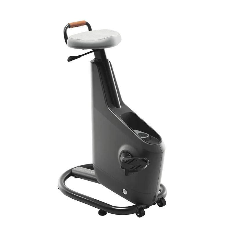 LifeSpan Ampera Bike Desk Space Grey with Glass Standing Desk