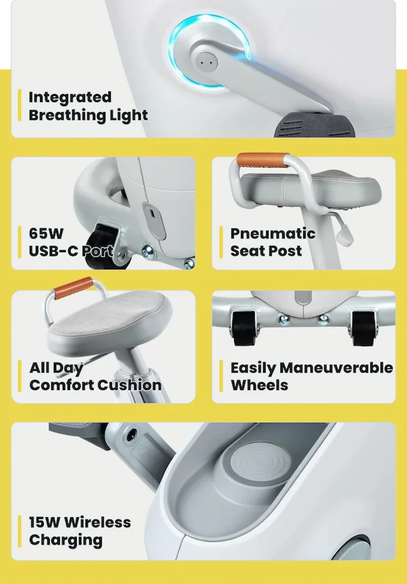 LifeSpan Ampera Under Desk Bike - Glacier White