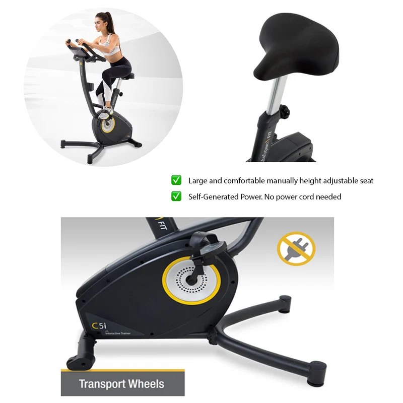LifeSpan Fitness Light-Commercial Hometrainer Upright Bike C5i Self-Generating Commercial