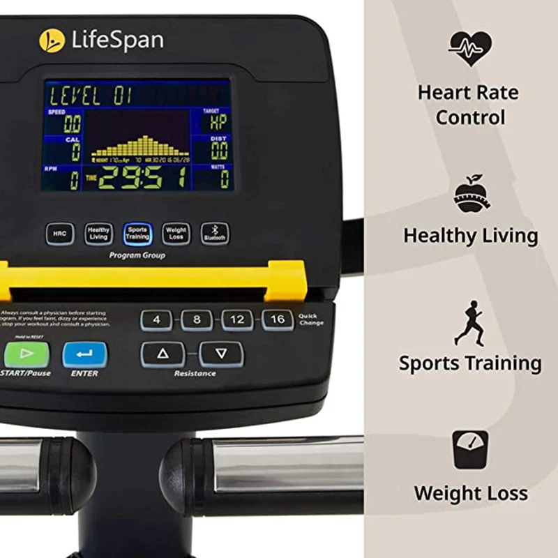 LifeSpan Fitness Light-Commercial Hometrainer Upright Bike C5i Self-Generating Commercial