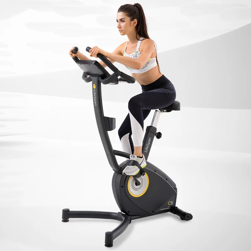 LifeSpan Fitness Light-Commercial Hometrainer Upright Bike C5i Self-Generating Commercial