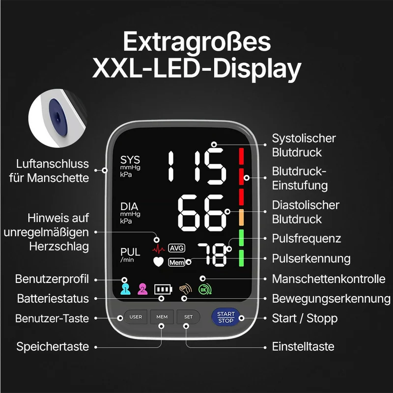 Blutdruckmessgerät V8 Ultra – Next-Gen Präzisionssensor für klinisch genaue Messungen