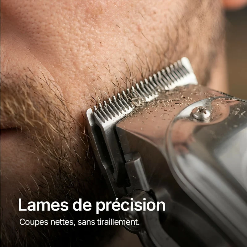 Oryzom ProTrim 2.0 – Lames en acier inoxydable précises et moteur puissant pour des coupes uniformes des cheveux et de la barbe