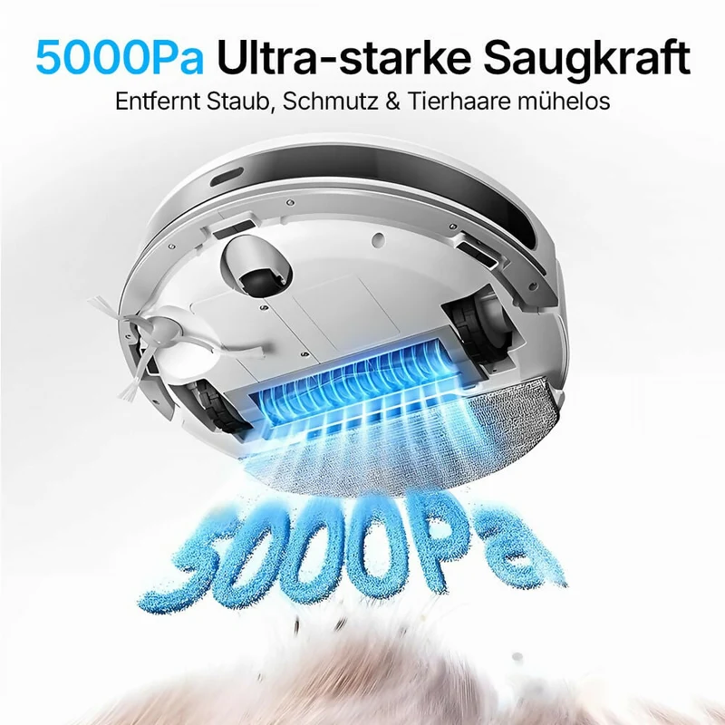 Saugroboter D10 Pro – Vollautomatische Reinigung mit Wischfunktion, intelligenter Navigation und App-Steuerung für mühelose Sauberkeit
