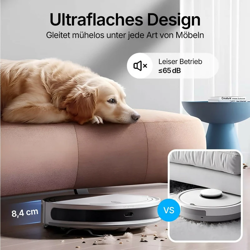 Saugroboter D10 Pro – Vollautomatische Reinigung mit Wischfunktion, intelligenter Navigation und App-Steuerung für mühelose Sauberkeit