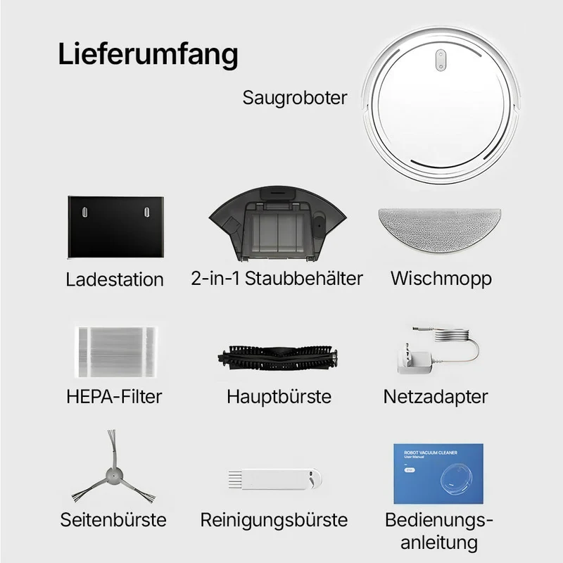 Saugroboter D10 Pro – Vollautomatische Reinigung mit Wischfunktion, intelligenter Navigation und App-Steuerung für mühelose Sauberkeit