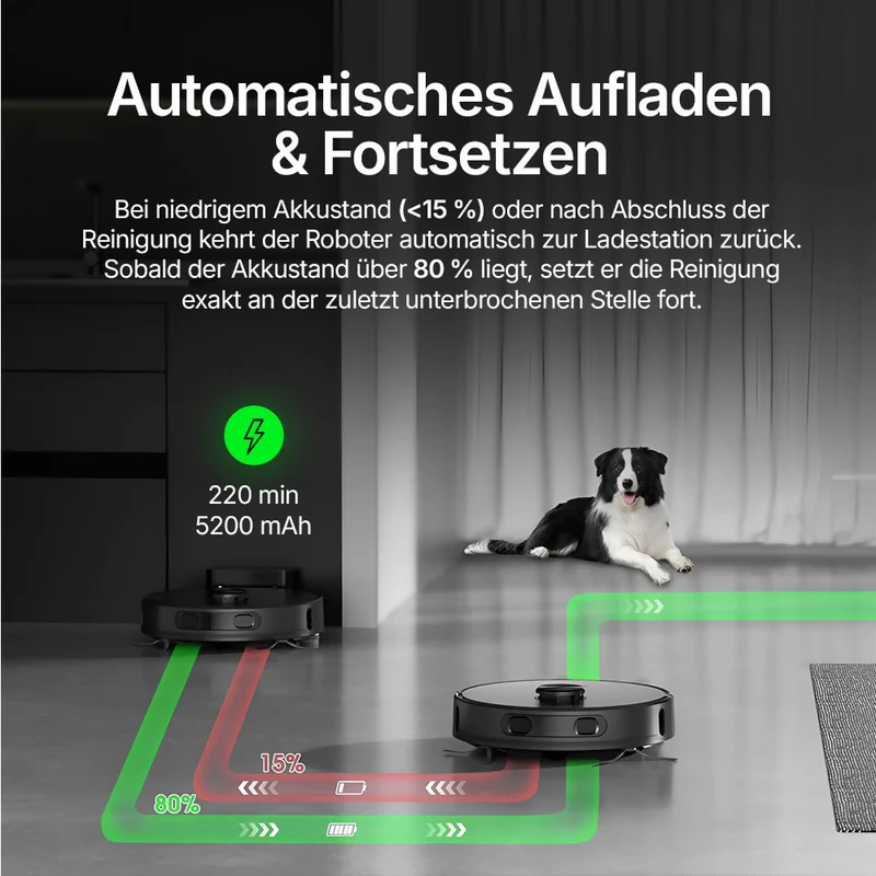 Saugroboter V8 Pro – Vollautomatische Reinigung mit Wischfunktion, LiDAR-Navigation und App-Steuerung für mühelose Sauberkeit