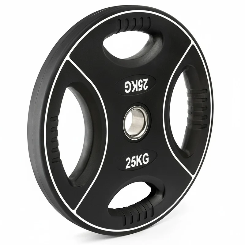 Polyurethan 4 Grip Hantelscheiben 50 mm - 1,25 kg bis 25 kg - schwarz/weiß