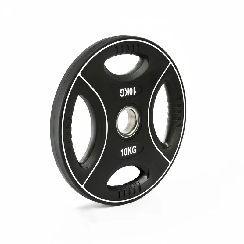 Polyurethan 4 Grip Hantelscheiben 50 mm - 1,25 kg bis 25 kg - schwarz/weiß