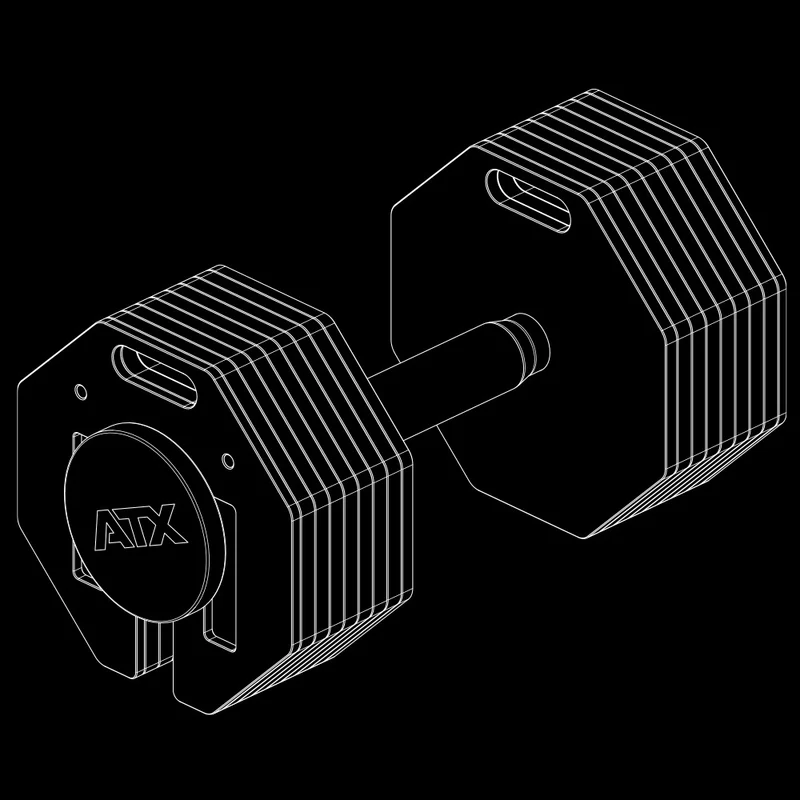 ATX® Verstellbare Kurzhanteln - Octa Dumbbells - 2 x 36 kg