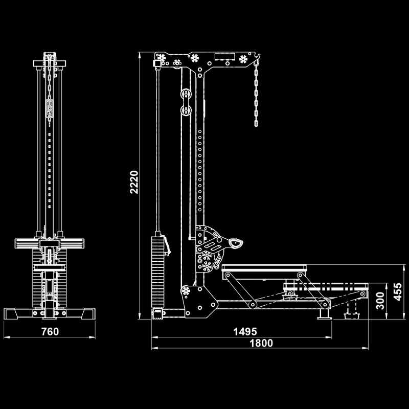 ATX® Latzug und Ruderzug - 115 kg Steckgewichte