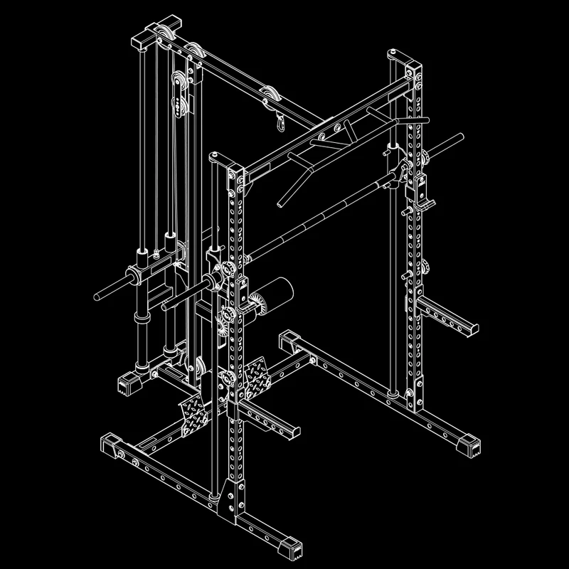 ATX® HRX-510 Rack-Komplettset mit Latzug Plate Load und Multipresse - Höhe 196 cm