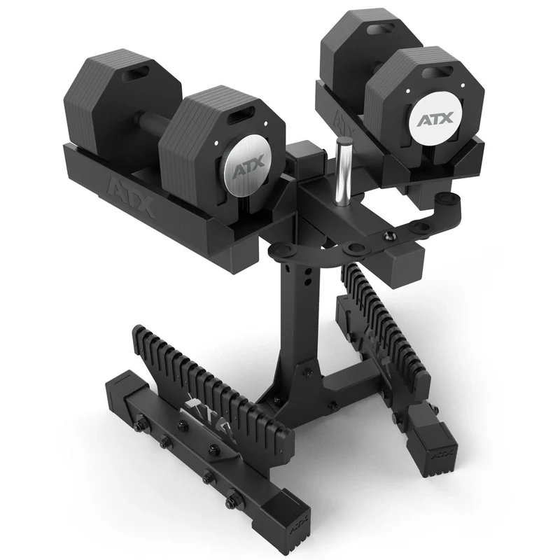 ATX® Octa Dumbbells 2 x 36 kg - Verstellbare Hanteln inkl. Ablageständer
