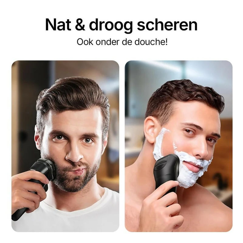 Ultraprecies scheerapparaat voor mannen met pop-up trimmer / Voor nat en droog gebruik / Waterdicht elektrisch scheerapparaat met LED-display / 60 min. accuduur