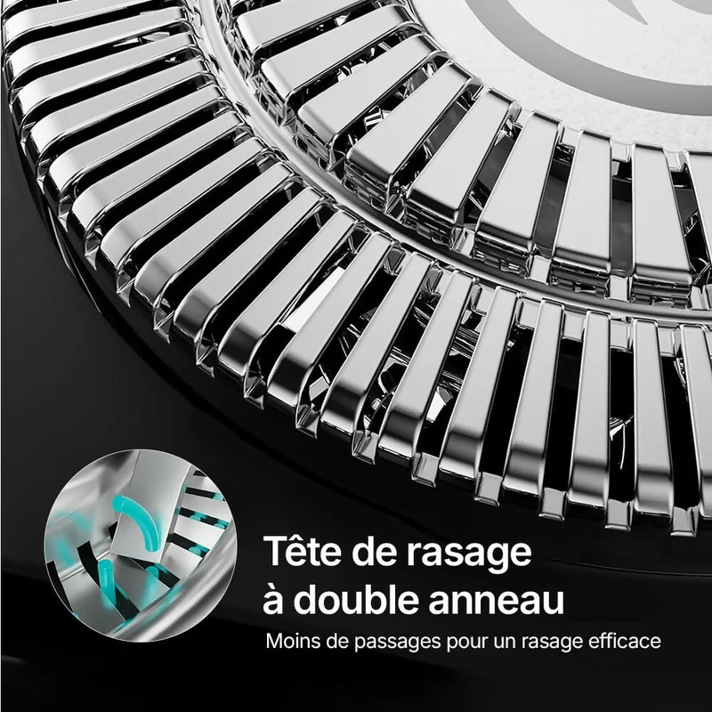 Rasoir électrique V1 Pro – Lames 4D ultra-précises et tondeuse intégrée pour un rasage net et confortable