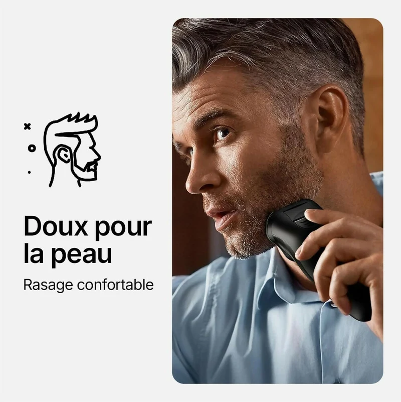 Rasoir électrique V1 Pro – Lames 4D ultra-précises et tondeuse intégrée pour un rasage net et confortable