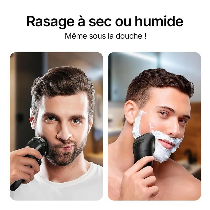 Rasoir électrique V1 Pro – Lames 4D ultra-précises et tondeuse intégrée pour un rasage net et confortable