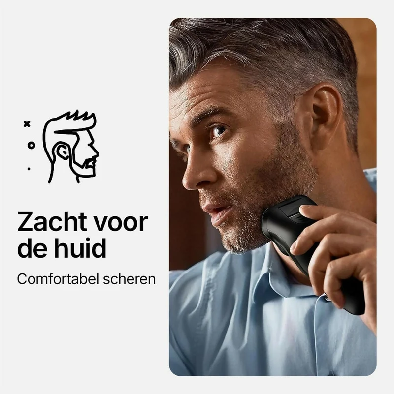 Ultraprecies scheerapparaat voor mannen met pop-up trimmer / Voor nat en droog gebruik / Waterdicht elektrisch scheerapparaat met LED-display / 60 min. accuduur