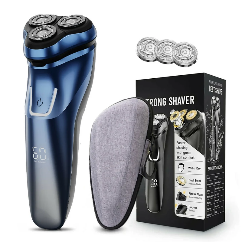 Ultraprecies scheerapparaat voor mannen met pop-up trimmer / Voor nat en droog gebruik / Waterdicht elektrisch scheerapparaat met LED-display / 60 min. accuduur