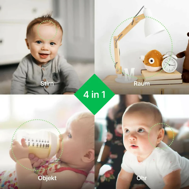 Berührungsloses Fieberthermometer für Babys & Erwachsene / Stirn- und Ohrenthermometer
