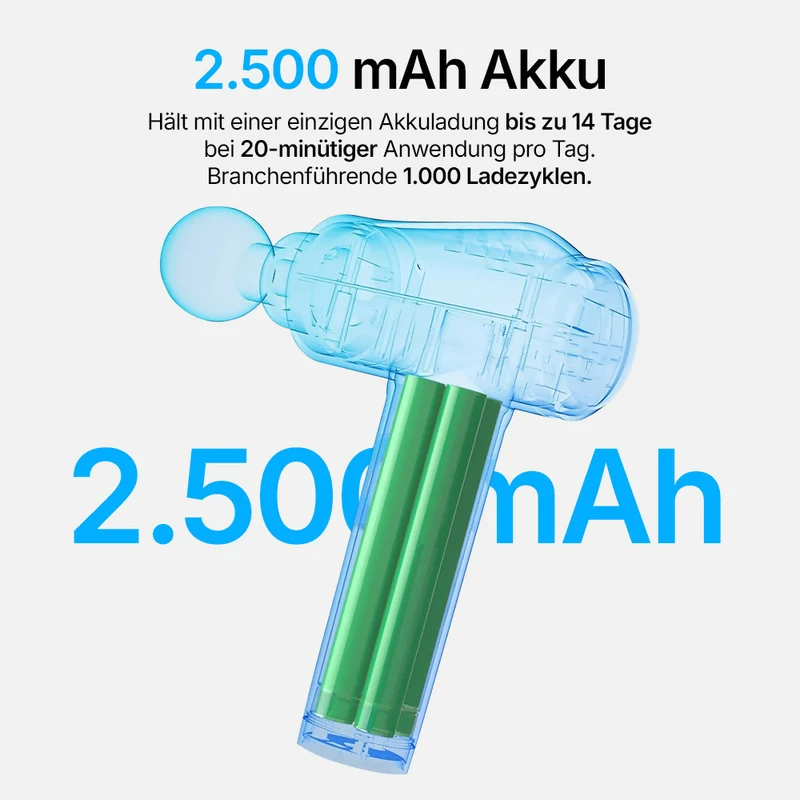 Massagepistole mit 30 Geschwindigkeiten / Massage Gun für tiefe Muskelmassage mit bis zu 3600 Impulsen/min / 10 Aufsätze für Nacken, Rücken & Körper / Mit LCD-Touchscreen